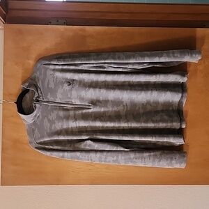 Mens Large Johnnie O Quarter Zip Pullover Gray Camo